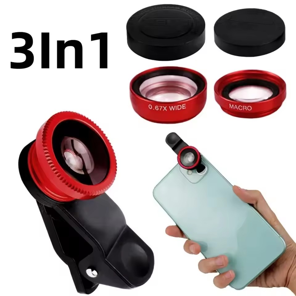 Fishing Camera - 3in1 모바일폰 어안렌즈 0.67배 광각 매크로