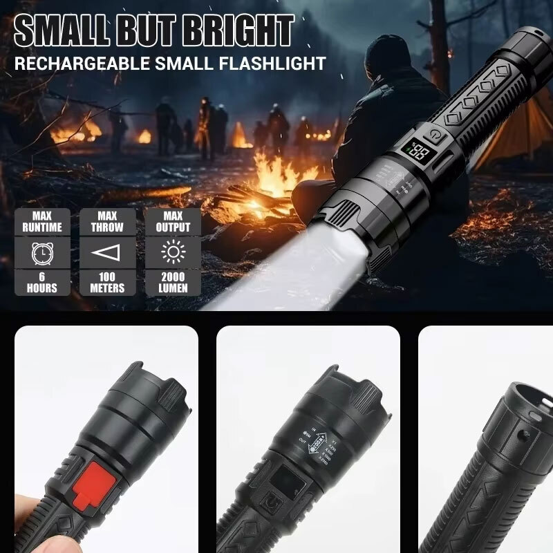 고출력 LED 손전등 2000LM 전술 토치 디스플레이 - Fishing Light 리뷰 및 가격