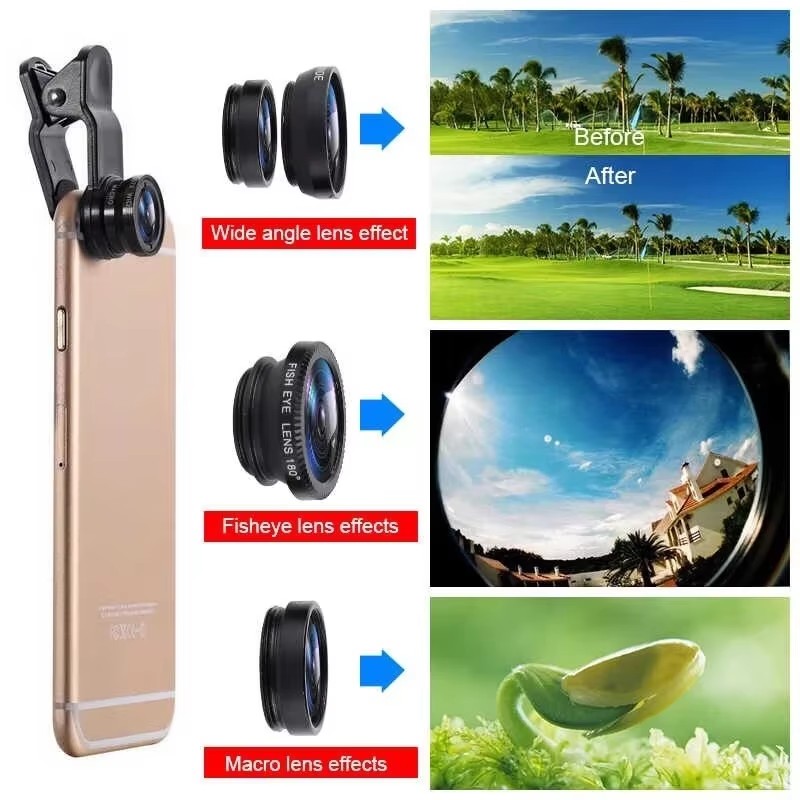 3in1 모바일폰 어안렌즈 0.67배 광각 매크로 렌즈 - Fishing Camera 리뷰 및 가격
