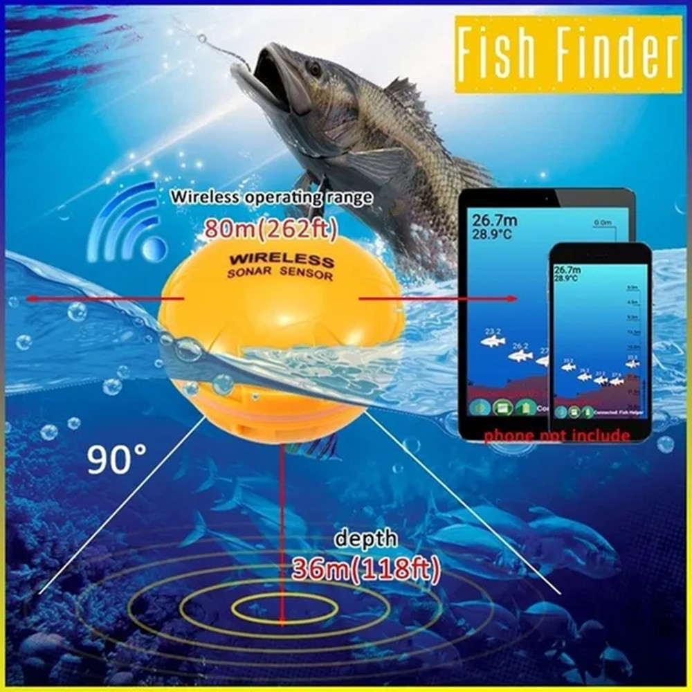 PUPOPAN 100M 브랜드의 새로운 스마트 폰 어군 - Fish Finder Transducer 리뷰 및 가격