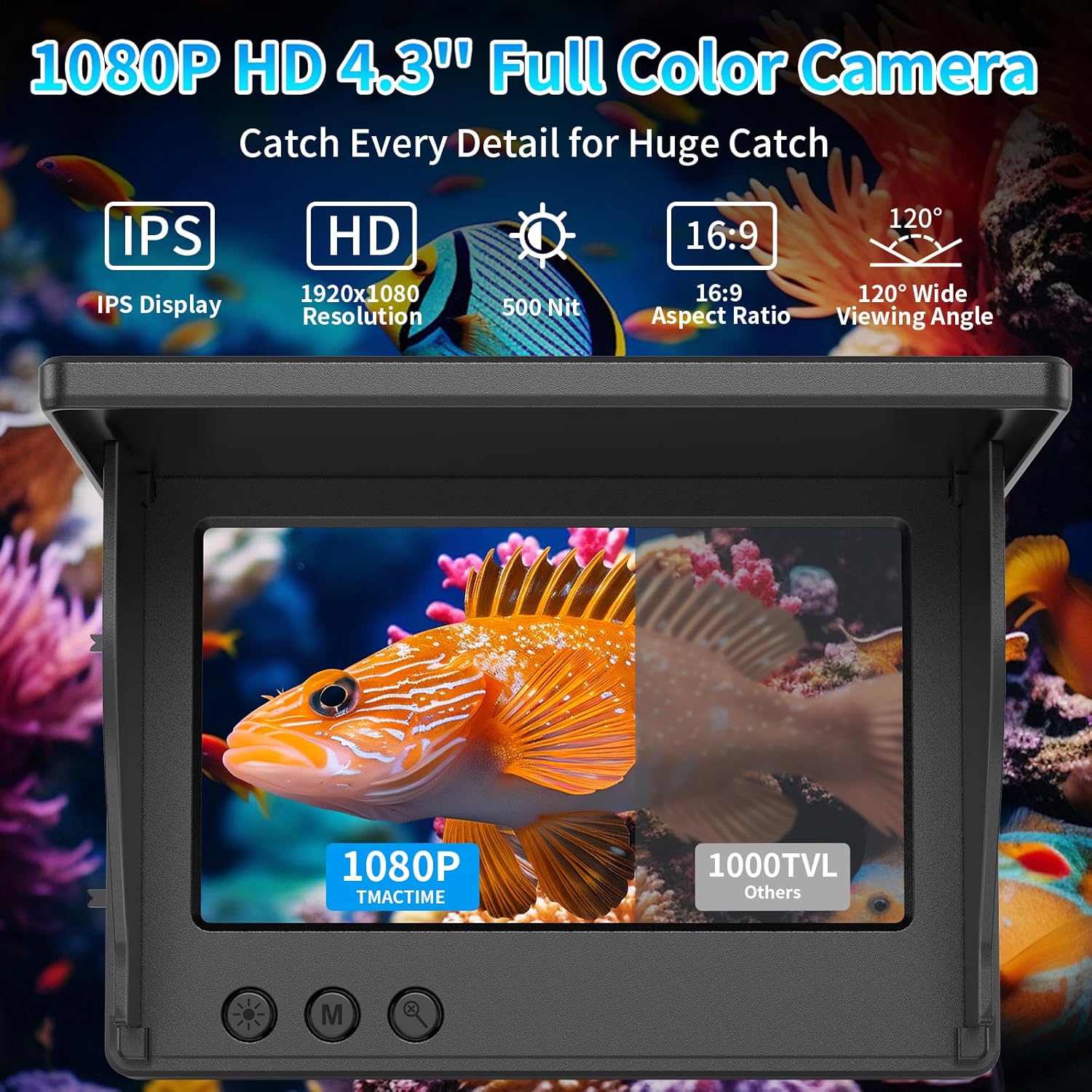 수중 낚시 카메라 4.3인치 LCD 디스플레이 1080 - Fish Finder Cable 리뷰 및 가격