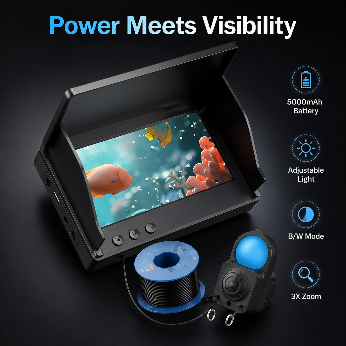 HD 수중 낚시 카메라 4.3인치 LCD 모니터 야간  - Fish Finder Portable 리뷰 및 가격